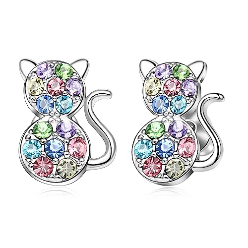 Beautiful Cute Cat Earrings Hypoallergenic, Cat Lovers Girls Children Birthday Easter Christmas Halloween Valentine's Day, Gift for Grandmother Mom to Granddaughter Daughter