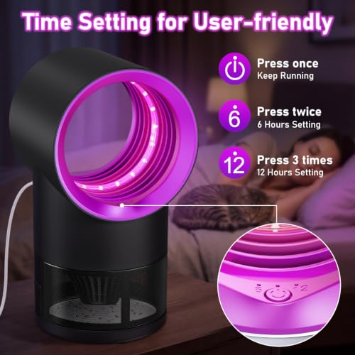 Image of Fly Trap Indoor, Gnat Traps House Indoor, Indoor Pink Insect Trap with Timer