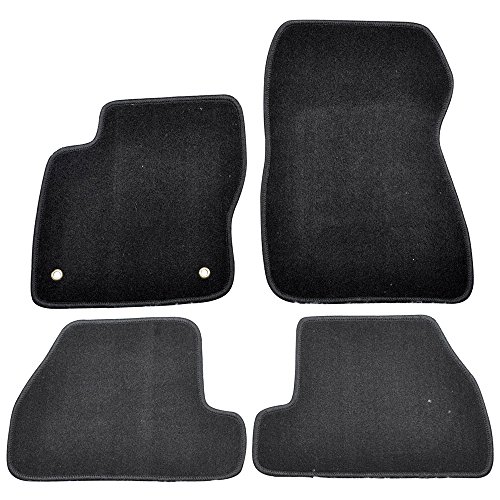 Floor Mats Compatible With 2011-2015 FORD FOCUS, Nylon Black Front Rear Carpet by IKON MOTORSPORTS, 2012 2013 2014