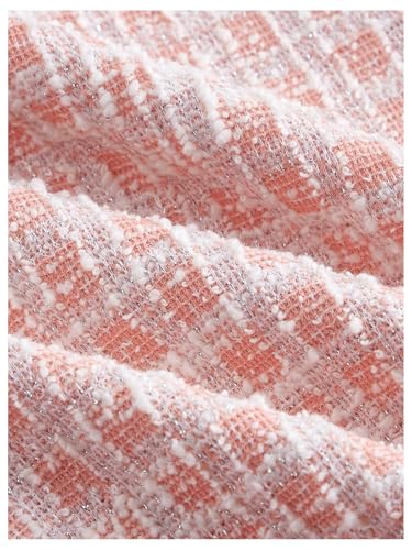 Floerns Women's Plaid Tweed Dress Sleeveless Square Neck Elegant Work Mini Dress4