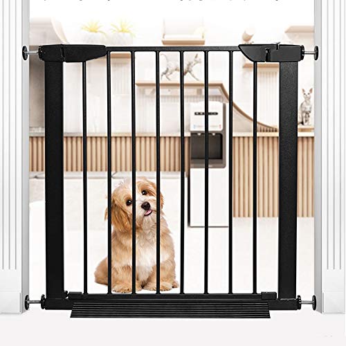 LYGXWJFC Regulowana bramka zabezpieczająca dla zwierząt — metalowa barierka na schody z funkcją automatycznego zamykania, montowana ciśnieniowo dla psów i kotów — idealna na schody i drzwi — 117 cm