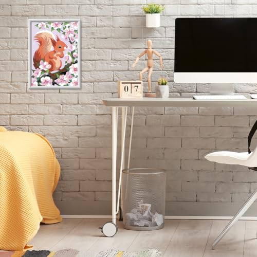 Ravensburger - CreArt Kids 18x24 cm - Numéro d'art - Écureuil au Printemps - Kit de Peinture par numéros - Effet Scintillant - Dès 9 Ans - 25837