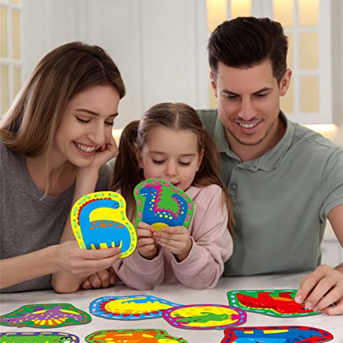 Image of 9 Lacing Cards, 9 Dinosaur Double-Sided Sewing Cards with 9 Colorful Laces, Imagination Development, Lacing Games for Kids, Educational and Learning Activity