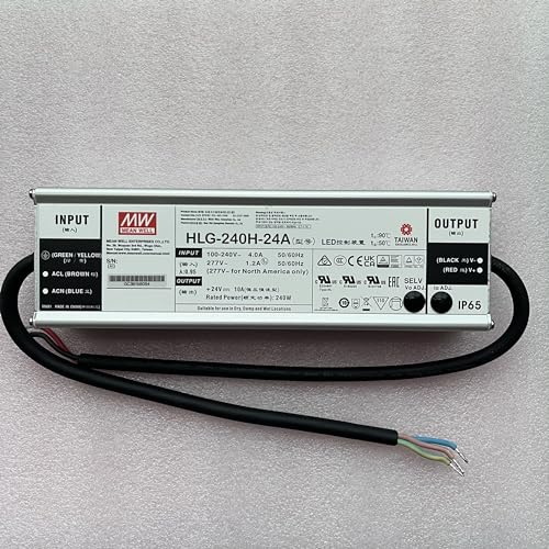 Mean Well HLG-240H-24A 240W Constant Voltage + Constant Current LED Driver HLG-240H 24V 10A