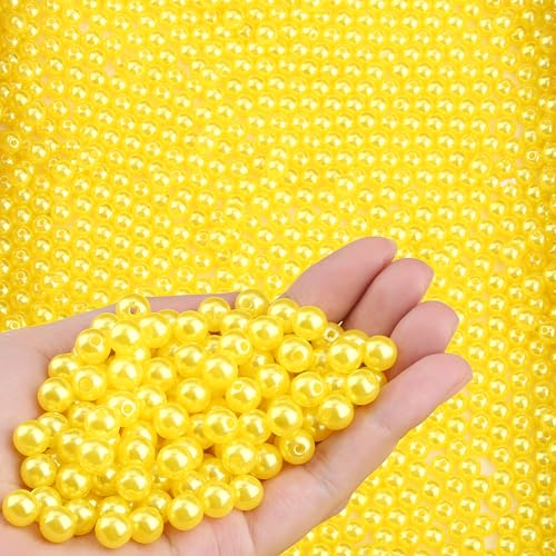 XIANNVXI Yellow Pearl Beads for Jewelry Making