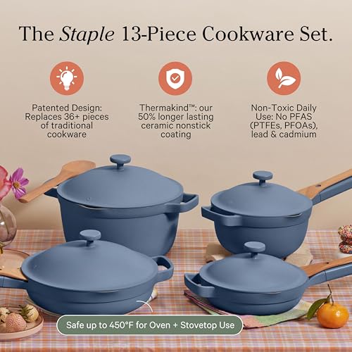 Image of Our Place Cookware Set, 13-Piece Ceramic Nonstick Pots & Pans with Utensils
