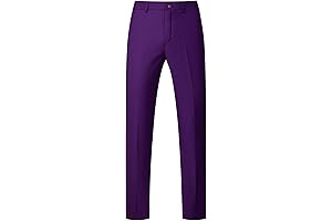 Mens Slim Fit Solid Color Skinny Purple Trousers: Perfect for Casual, Business, and Formal Occasions