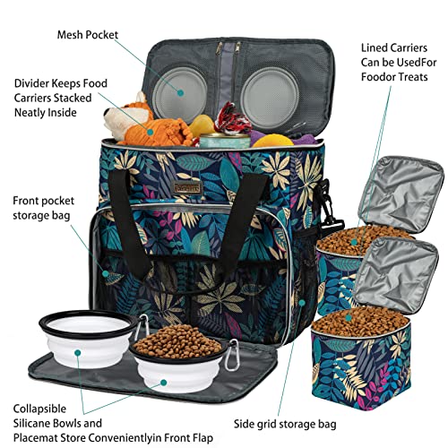 BAGLHER Dog Travel Bag, Pet Travel Bag (All Pet Travel Supplies), with 2 Pet Food Containers and 2 Collapsible Silicone Bowls; Essential Kits for Travel Hawaii - Image 6