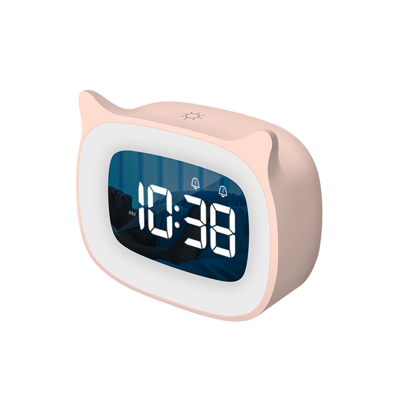 MYXJX alarm clock, LED Digital Alarm Clock,Time Brightness Adjustable,USB Charging,Suitable for Bedroom,Bedside,Office(Pink)