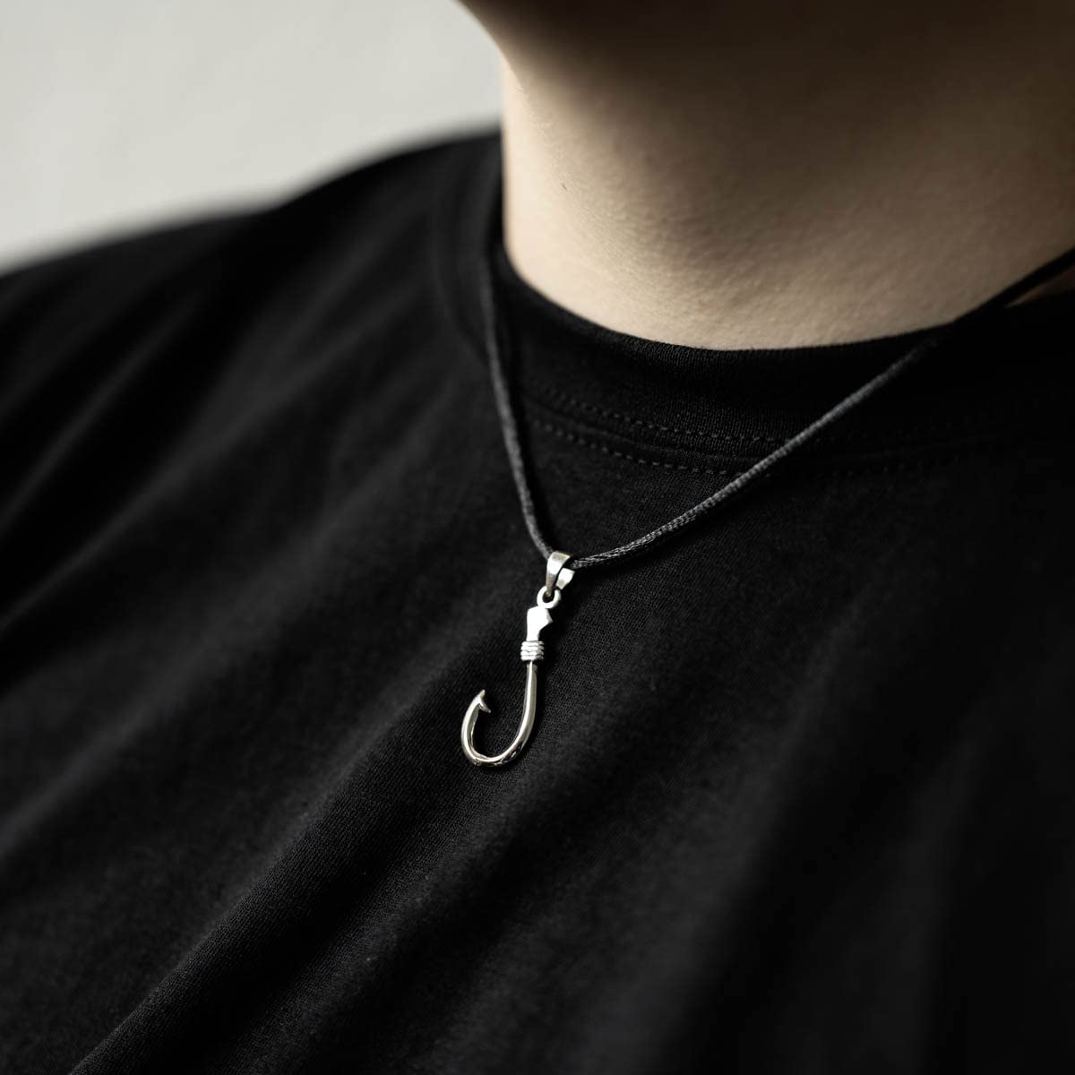 MATERIA by Matthias Wagner Angelhaken Herren Kettenanhänger Silber 925 Schmuck für Angler KA-484