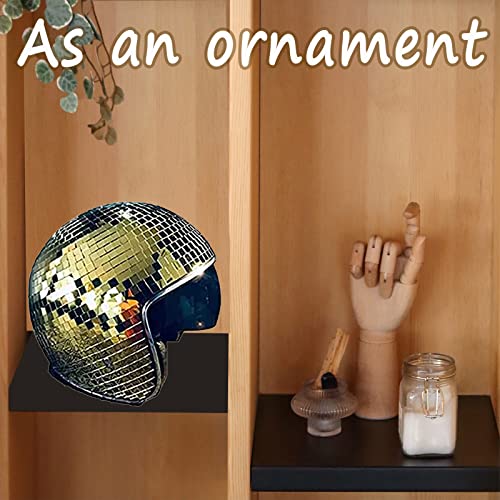 Agsixzlan Disco Ball Helmet,Motorcycle Dj Club Stage Bar Party Decoration Disco Ball Helmet,Glitter Glass Disco Ball Cap Disco Ball Helmet With Retractable Visor (Gold) #TOP7