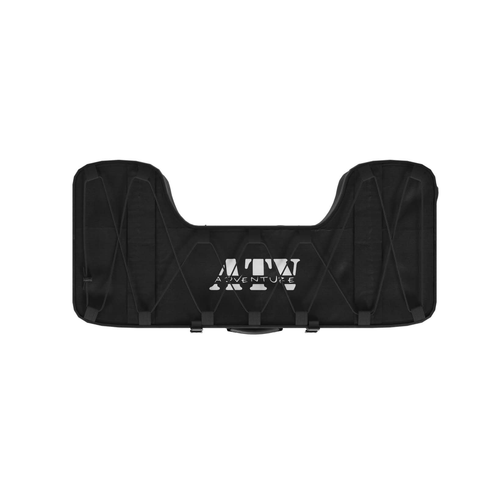 QLS Borsa per ATV, Montaggio Posteriore, Tasca Quadrupla con Tasca Speciale per Cartella, Nero, 93 x 27 x 43 cm