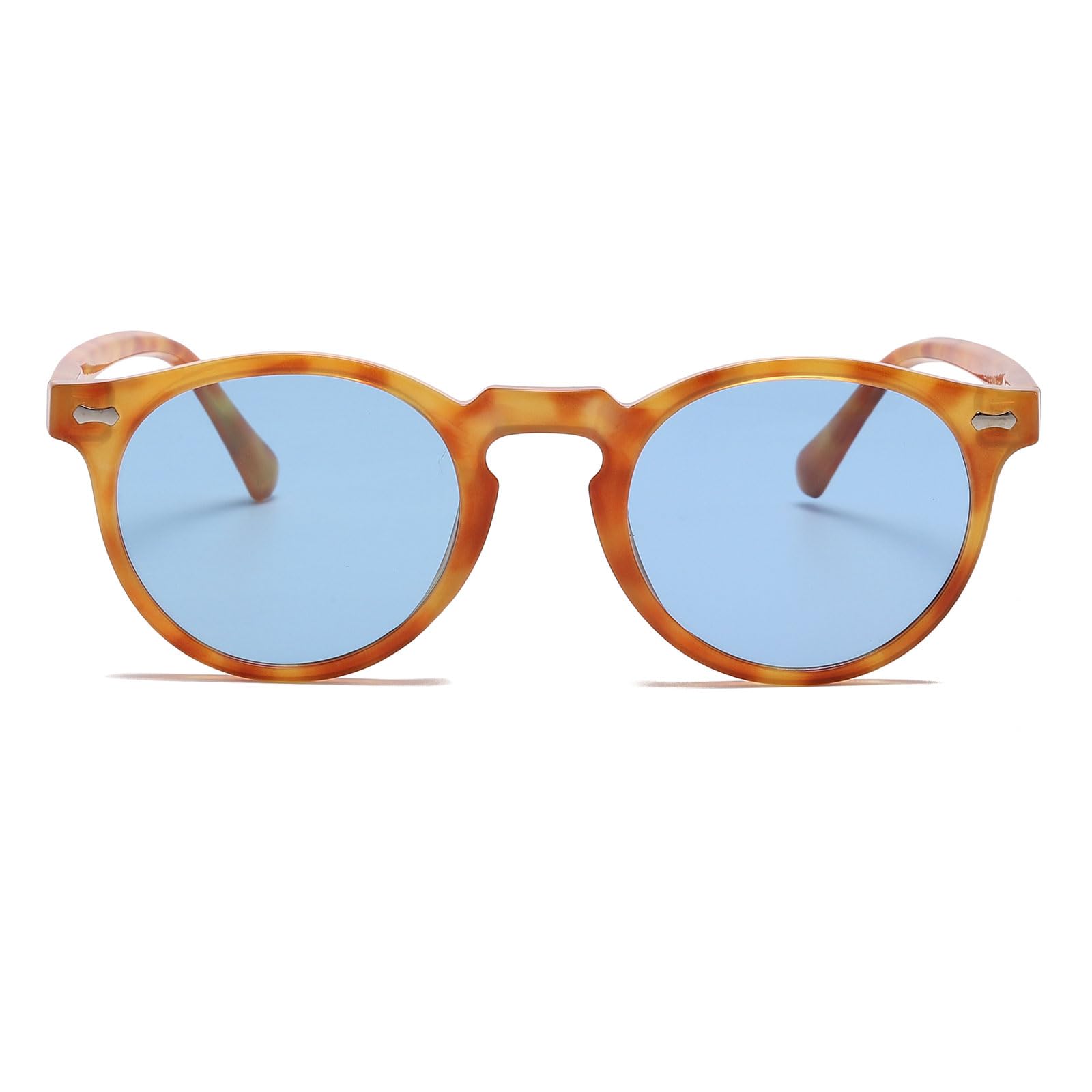 LJCZKA Occhiali da Sole Polarizzati Rotondi Uomo Donna, Vintage Rotondi Occhiali da Sole Retrò Classici Occhiali Polarizzati con Protezione UV400