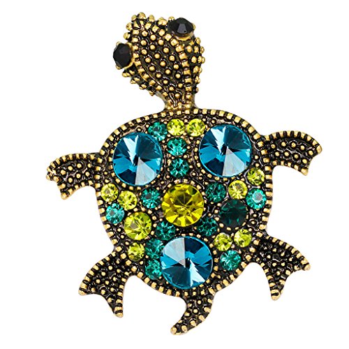 Xuniu Broche Broche, Tortue Strass Tortue De Mer Broche Broche Bijoux avec Fête De Noël Cadeau De Noël Vert