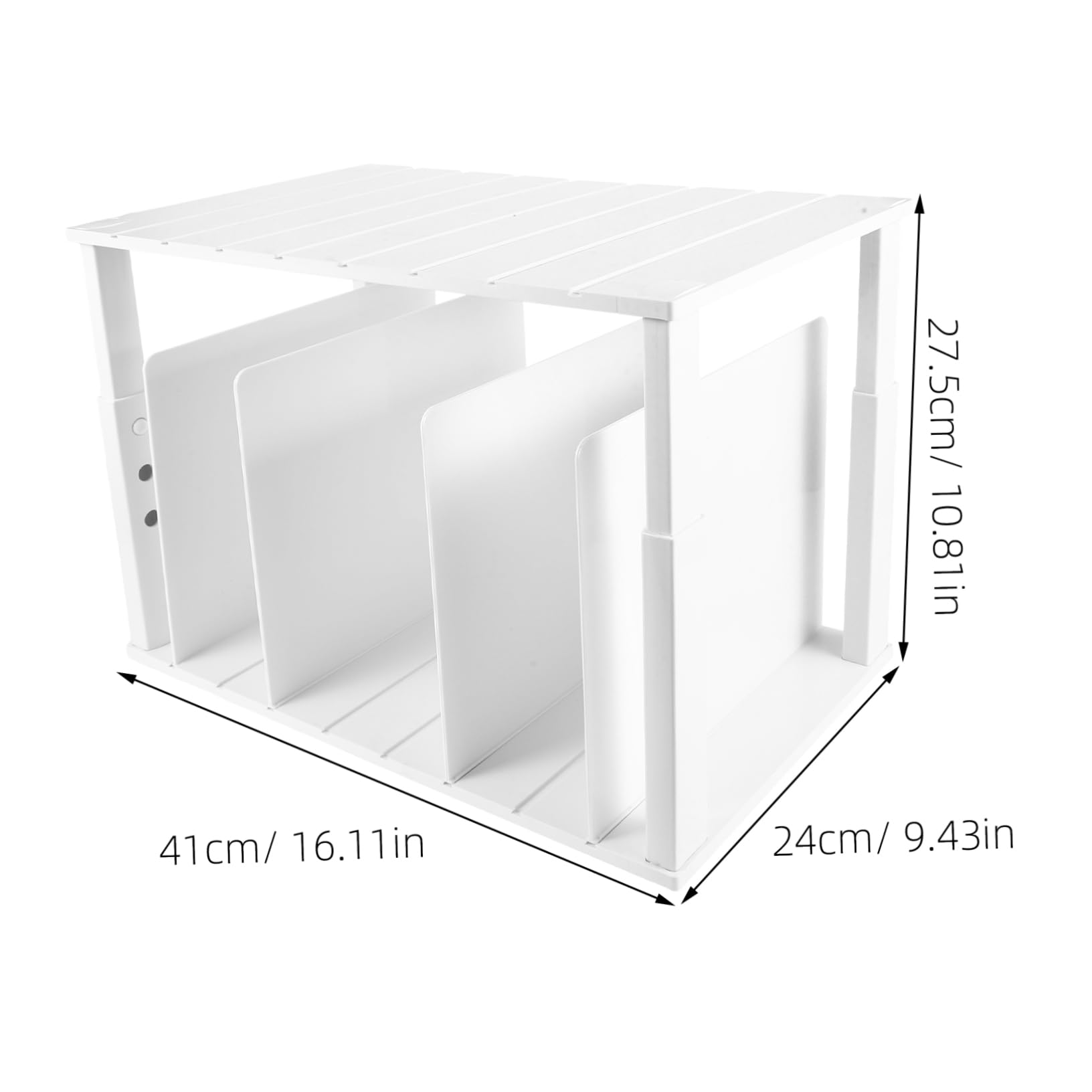 TOPBATHY Caja Organizadora Multifunción para Bolso, Doble Nivel, Blanco | Abs, Separadores Ajustables de 4 Piezas, Bordes Lisos y Redondeados, Diseño Estable Antideslizante