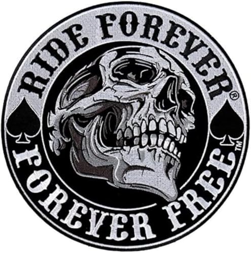 Patch brodé à appliquer avec fer ou couture : « Ride Forever, Forever Free » | Patch de motard noué/applicable avec fer | Sticker MC pour motards | DIY