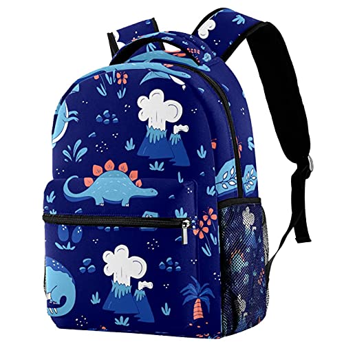 Sac à dos garçons et filles dinosaure multicolore cartable enfant avec poches latérales