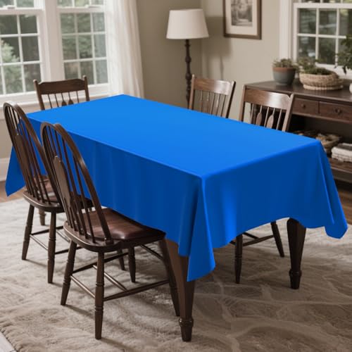 CXPSINC 54 Inch X 300 Feet Plastic Table Cover Roll Disposable Tablecloth with Slide Cutter for All Type/Shape Tables | Picnic, Party, Banquet, Birthdays, Weddings (Blue, 300 Feet) - Image 7