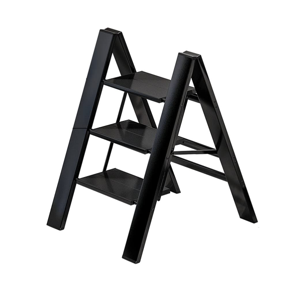 Cxvhsertwr Aluminum Alloy A Ladders For Home, Sturdy Step Stool 3 Ladder Folding With Wide Pedal(Aluminum Alloy A)