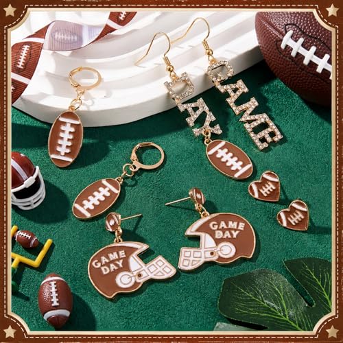 Image of Liliaafar 4 Pairs Game Day Football Earrings for Women