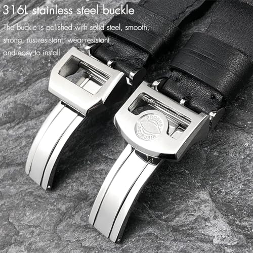 Bracelet montre en cuir véritable pour IWC Big Pilot Spitfire avec rivets - 4