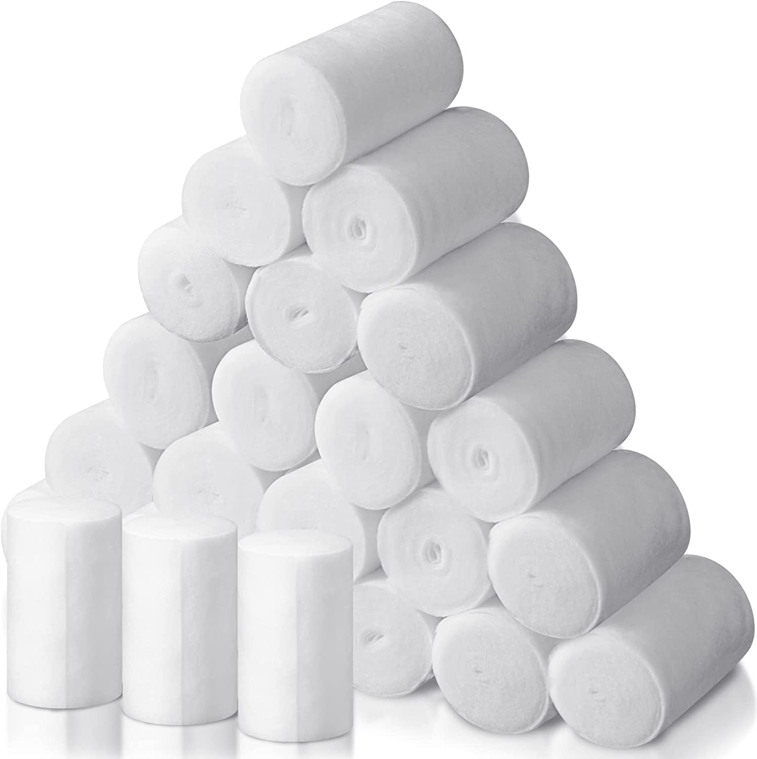 Spancare Pharmaceutical - 24 rotoli di imbottitura in cotone, 10,2 cm x 2,7 m, confezione singola, rotolo di cotone con cerotto morbido, bianco
