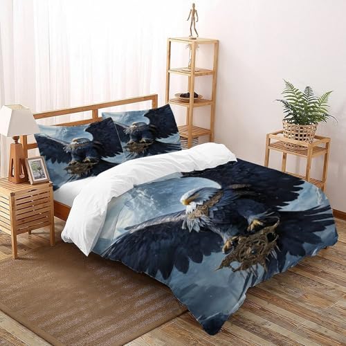 Linge de lit King animaux de la forêt motif 3D haute définition - 3