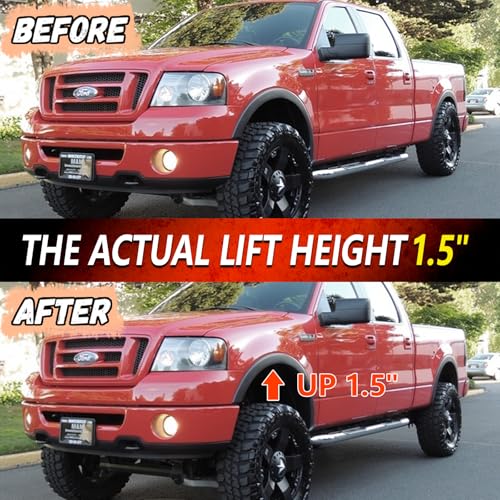 Image of 1.5 Inch Front Leveling Lift Kit For 2004-2026 Ford F150 2WD /4WD, Lift Kit Compatible With Expedition 2003-2018,2pcs Aluminum Suspension Strut Spacers | Raise Front End 1.5 inch
