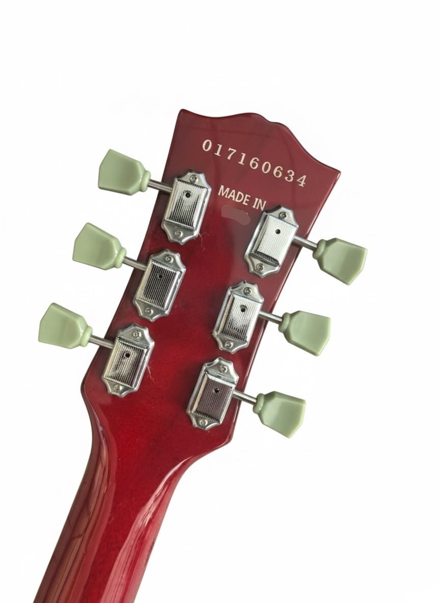 Profesjonalna gitara elektryczna Trans Red Double Cutaway 6 strun z litego drewna w stylu rock metal(Vintage Classic)