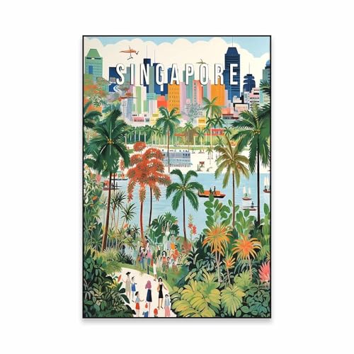 SHINERING Affiche De Voyage Vintage De Paris, France, Imprimés De Villes Célèbres, Buenos Aires, Argentine, Peinture Sur Toile Colorée, Décor De Salle De Lecture Pour La Maison, A5 50X70Cm Sans Cadre