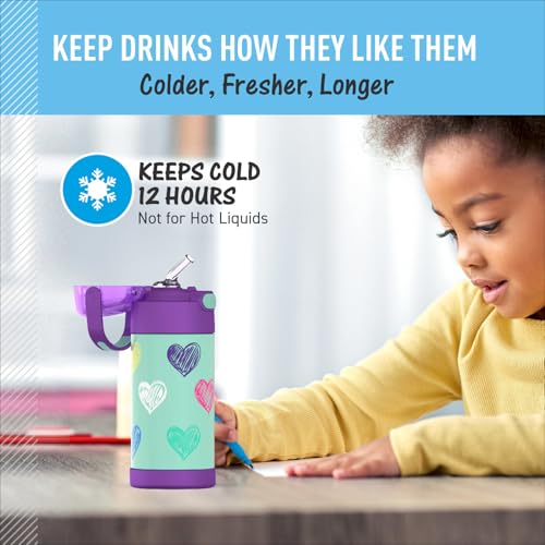 Image of THERMOS FUNTAINER Water Bottle with Straw, 12oz, Hearts
