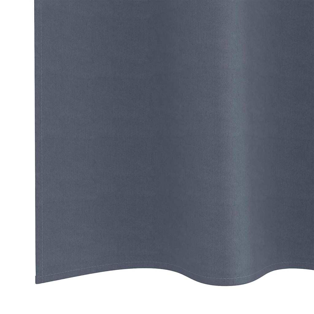 Verdunkelungs-Vorhänge mit Ringen, 2 Stück Anthrazit 225 x 140 cm, Polyester Gardine mit Ösen und Schlaufen, Blickdicht, Lichtdurchlässig, Thermo- und Sichtschutz für Wohnzimmer Schlafzimmer