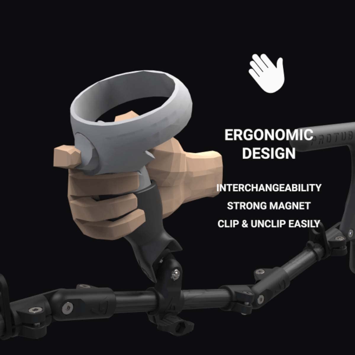 MagTube Rifle Gunstock para juegos VR FPS para mejorar la visión alineando los mandos con articulaciones y configuraciones múltiples para auriculares válvula índice en cromo y gris