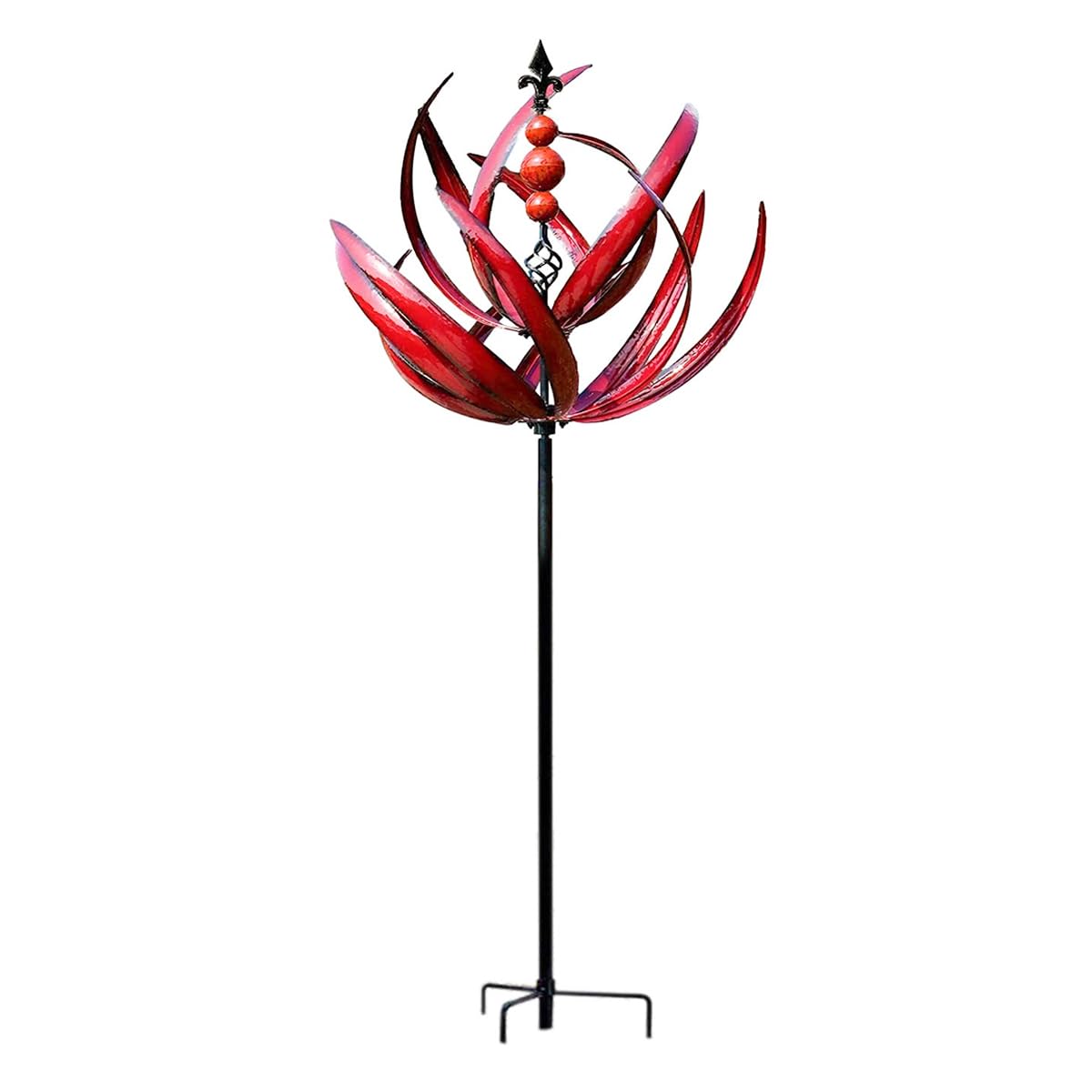 Hsthe Sea Wind Spinner,360 Degree Rotatable Metal Yard Garden Spinners,Thickened Rod Wiindy Ornaments,Lotus Appearance Spinning Sculpture for Lawns/Patio/Garden décor