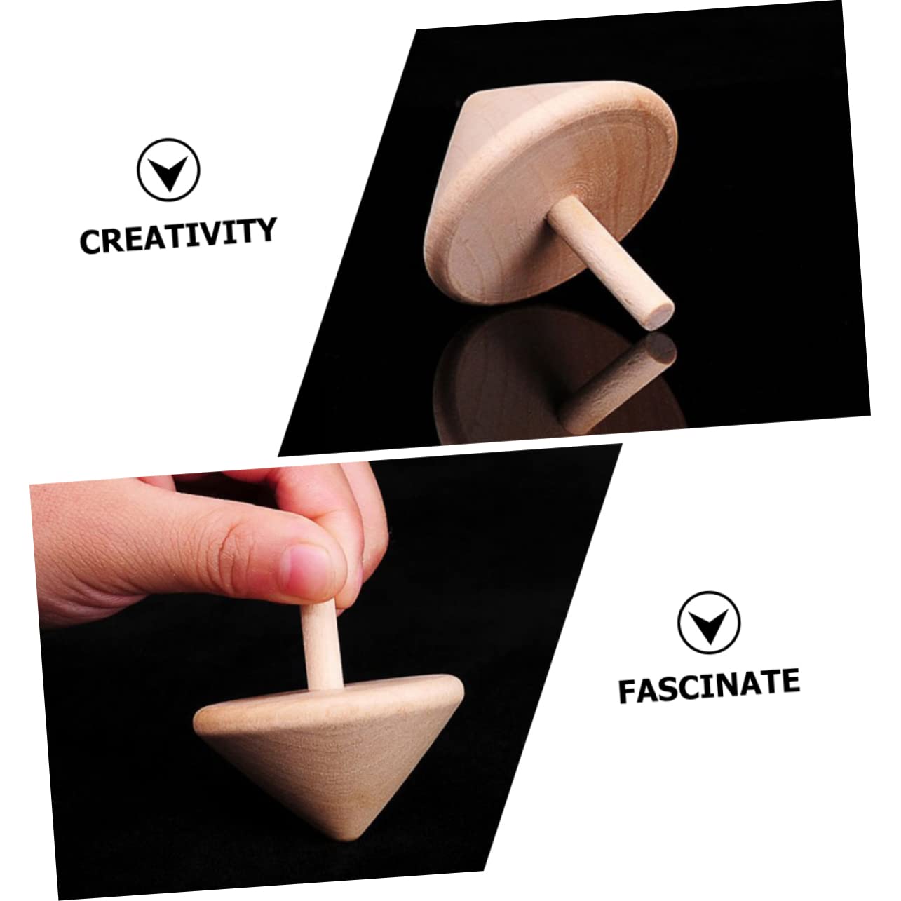 WOONEKY Gyro Playthings Boys and Girls Wooden Spinning Top Toy Gyroroscope Toy Boys and Girls