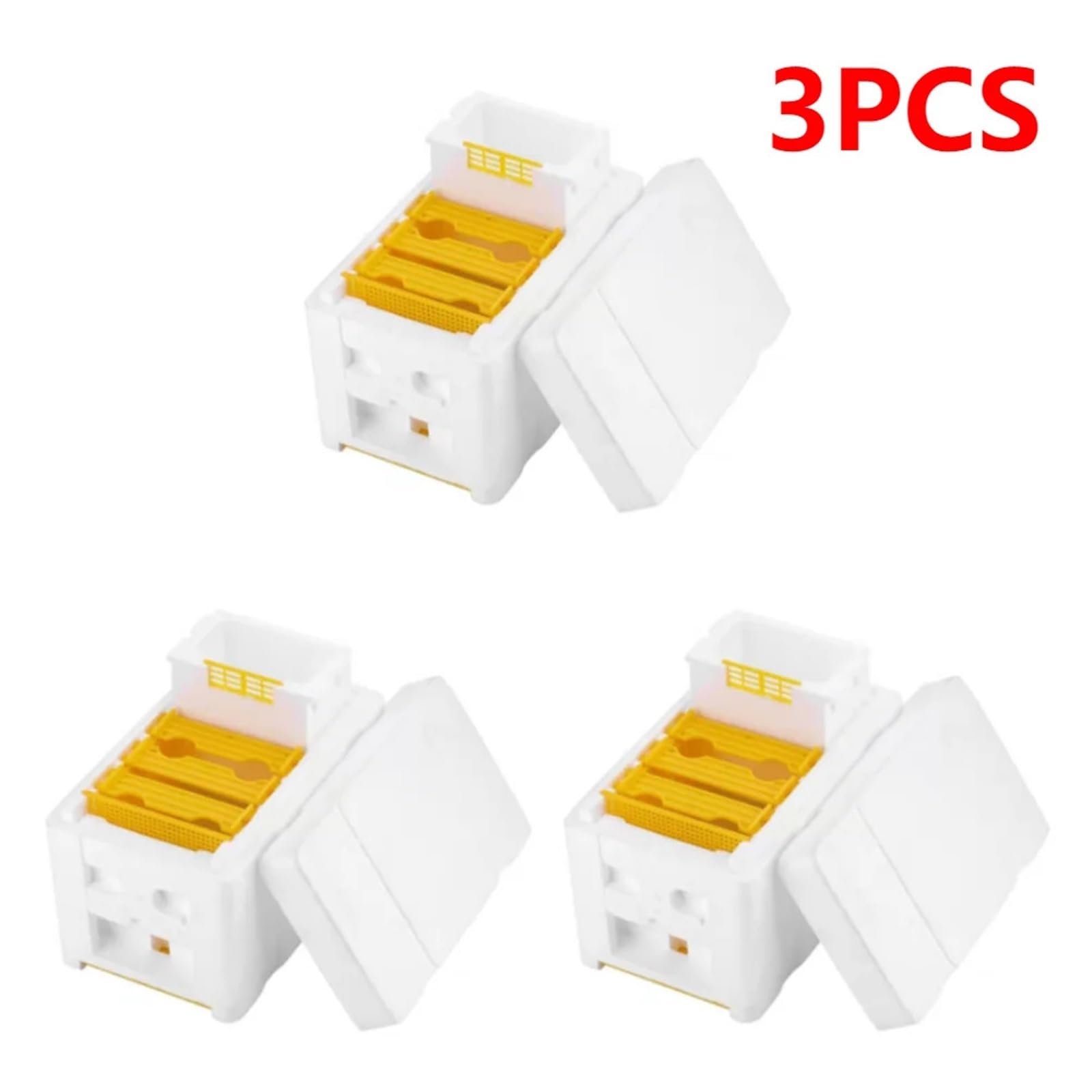 Apiculture, 1/2/3 pièces ruche apiculture King Box mousse maison abeille pollinisation boîtes récolte apiculteur accouplement accessoires(3 PCS)
