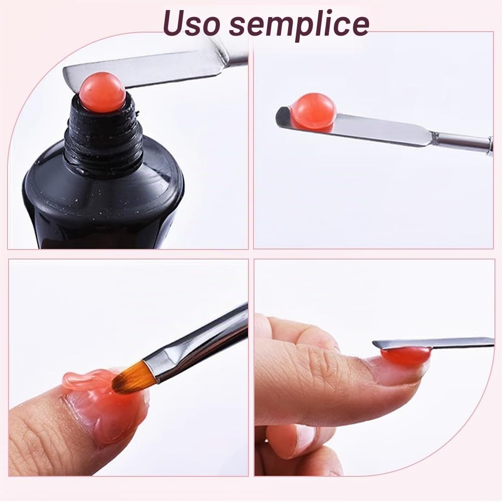 Dual-ended Nail Art Penna, Pennello Gel Unghie Ricostruzione, 2 in 1 Nail Art Brush Dual Ended, Unghie Dual End Pennello in Gel, Strumento Per Manicure Fai Da Te