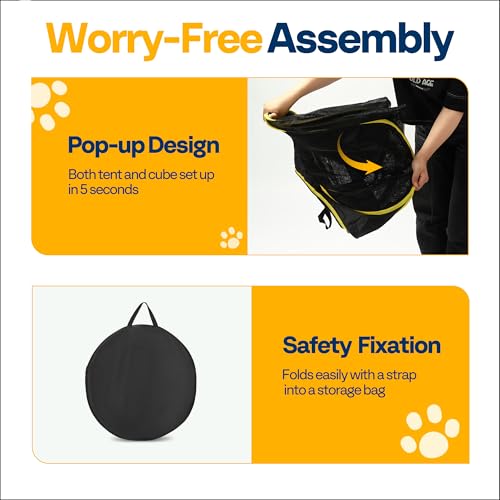 Image of VIVOHOME Outdoor Cat Enclosures 2-in-1, Portable Catio w /Cat Tent, Circle Playpen Tunnel, for Kitty and Small Animals,w /Storage Bag Removable Bottom