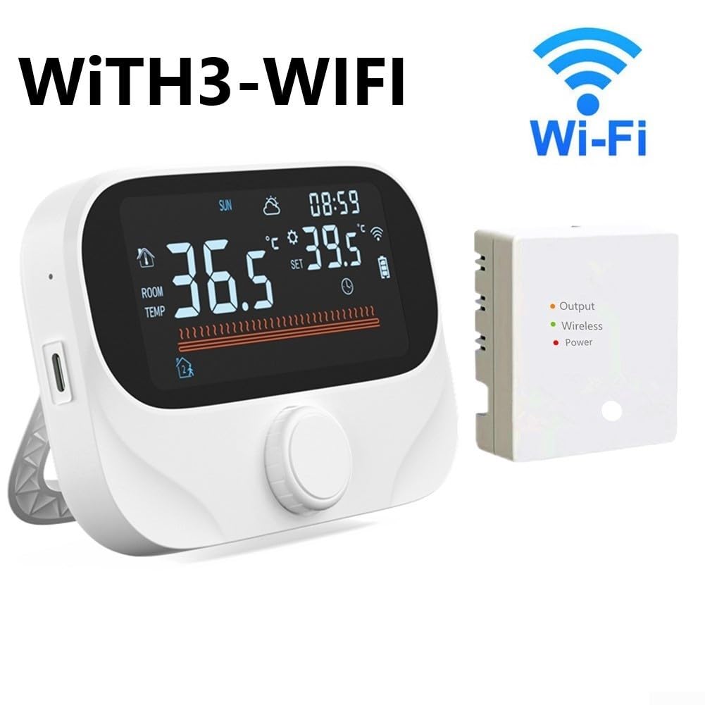 Termostato digital RF programable para habitación - Receptor Combipack, termostato inalámbrico inteligente de caldera RF WiFi con aplicación para Smart Life (WiTH3-WIFI)