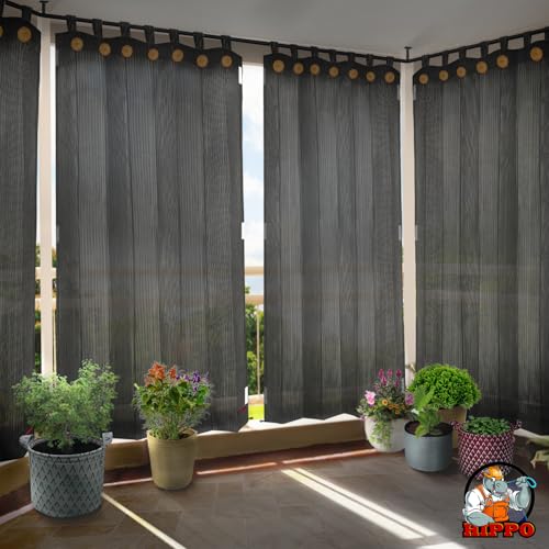 Image of HIPPO HDPE 230 GSM Outdoor Loop Curtain (Cool-Grey, 4.5FTX9FT, Pack of 1)