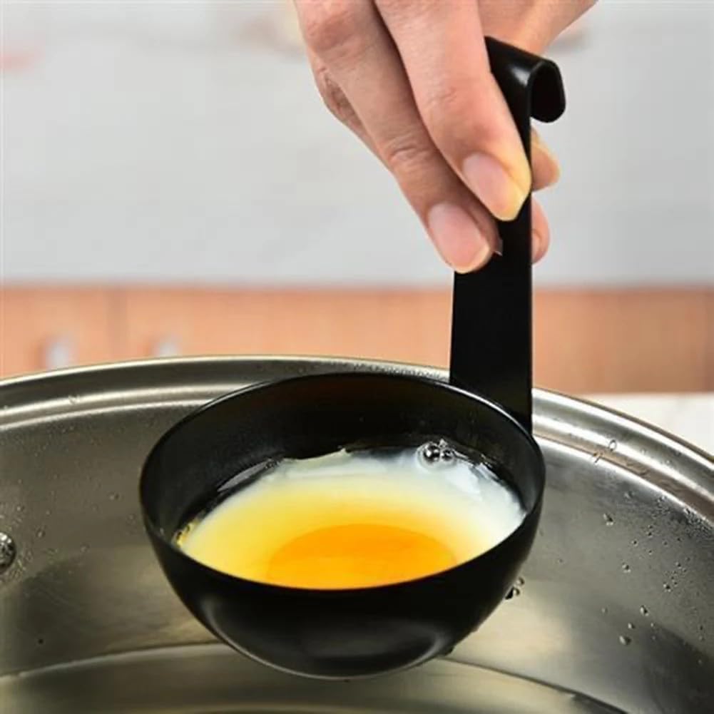 Portable Stainless Steel Egg Boiler With Ear Hanging Non Stick Egg Boiling Heating Mold Household Kitchen Cooking Tools,Black (10.3 * 7.3cm)