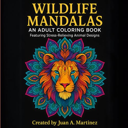 Wildlife Mandalas: An Adult Coloring Book Featuring Stress-Relieving Animal Designs: 50 Intricate Animal Mandala Patterns to Cal