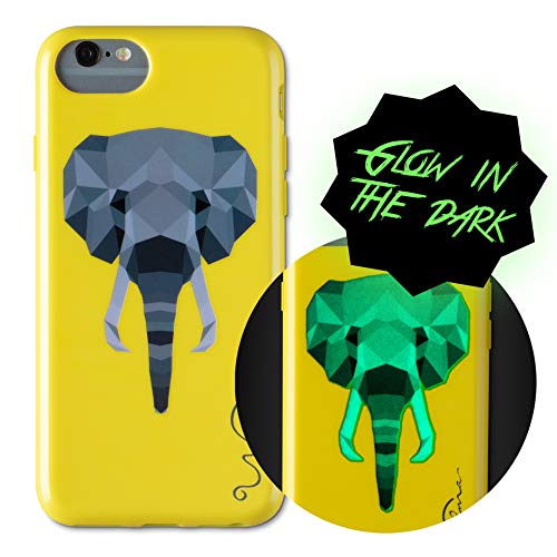 Coque éléphant phosphorescente jaune Wilma visible dans le noir
