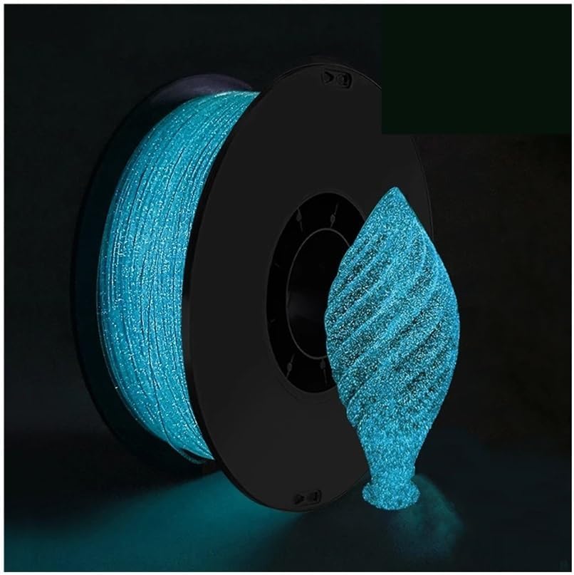 250g 500g 3D Printer PLA Glow in The Dark 1.75mm Printer Filament 3D Printing Sublimation Material Rainbow Firefly Green(White 250g)