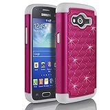 Galaxy Grand Prime Case, Samsung Galaxy Grand Prime G5308 Case, Starshop Slim Dual Layer Armor Phone Case Cover With Spot Diamond White/Pink