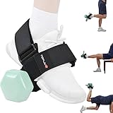 ダンベルフットアタッチメント、Tibialisトレーナー、調節可能な足首ウェイト、ウェイトリフティング用アンクルストラップ、ヒップ屈筋のための自宅での脚のトレーニング、シンスプリント、ハムストリングカール、レッグエクステンション、ホームジム機器, ブラック(シングル)。, Standard Size
