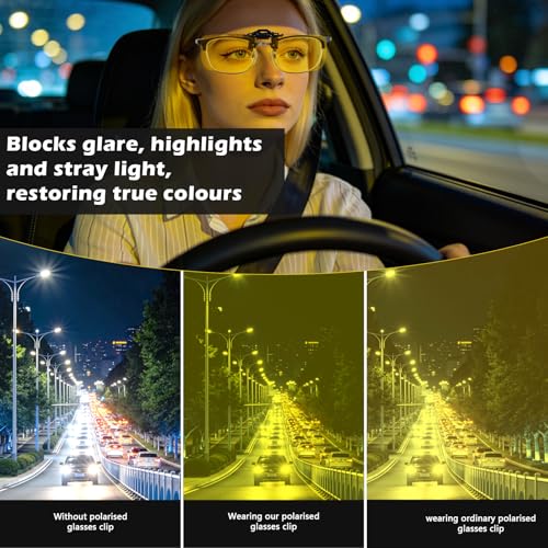 Image of Hifot Clip on Sunglasses 4 Pack,Polarized Lens Fit Over Prescription Glasses,Flip up Rimless Sunglasses