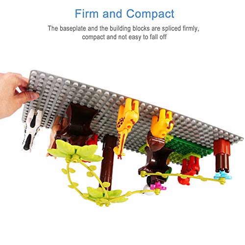 Image of Lekebaby Classic Baseplates Building Base Plates for Building Bricks 100% Compatible with Major Brands-Baseplates 10 inch x 10 inch, Pack of 12-Grey