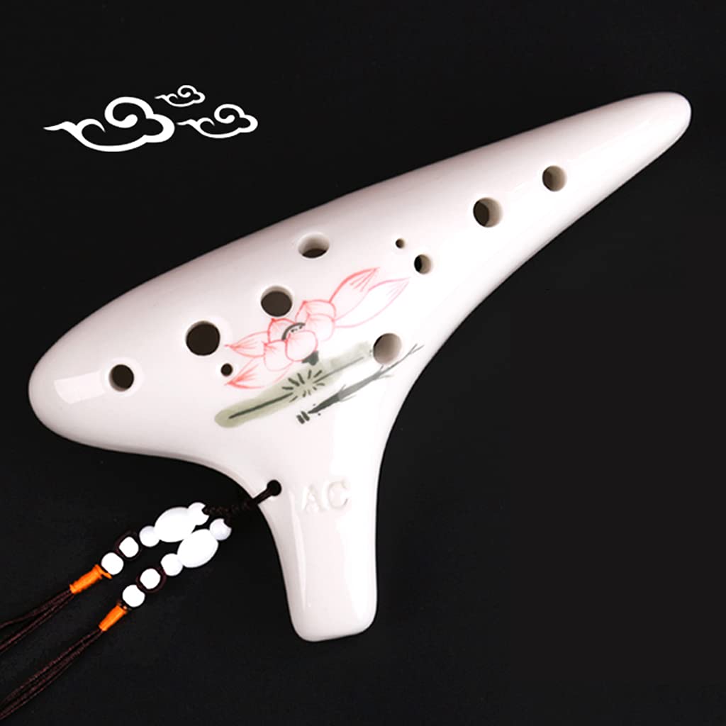 Ocarina Creativa Pintada a Mano de Estilo Submarino, Instrumento de Viento Ocarina Alto C (AC) de 12 Hoyos, Regalos para Estudiantes Principiantes Amantes de la música