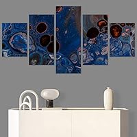 SIGNWIN 5 Panel Canvas Wall Art Modern Art 3D Abstract Abstract Brushstroke Contemporary Digital Art Fun Multicolor for Home Decorations Ready to Hang - 60